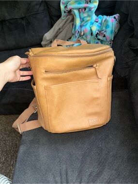 Convertible Tan Baby Diaper Backpack - Casual Everyday Organizer